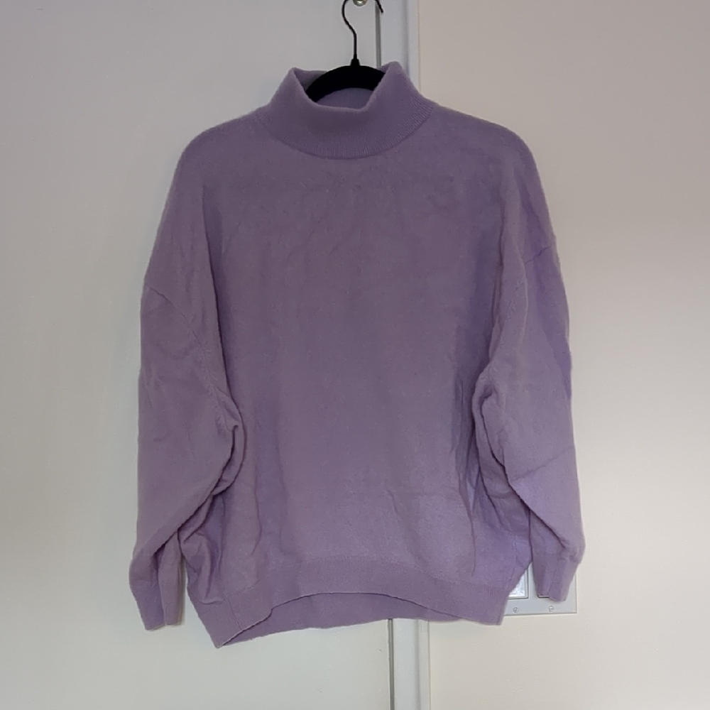 Hatch Maternity Cashmere Lilac Turtleneck Sweater